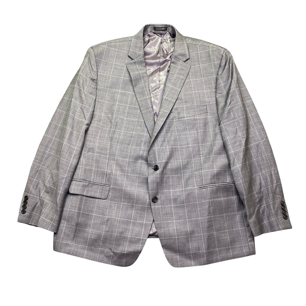 Lauren Ralph‎ Lauren Grey Plaid Wool Blazer Mens 50R Sport Coat 2565 Preppy
